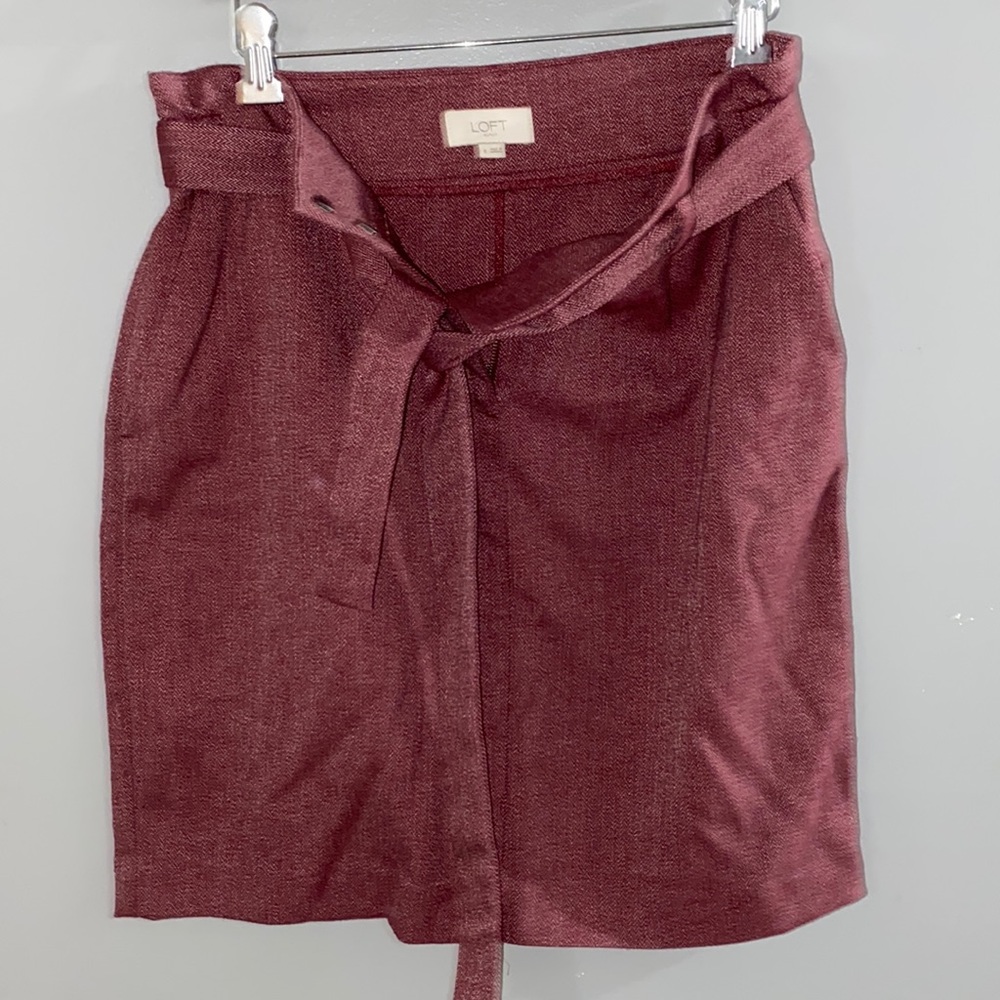 Loft Women’s Burgundy Skirt With Pockets
